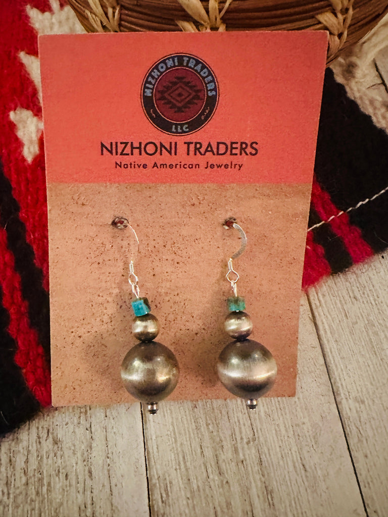 Southwestern Pearl Dangle Earrings NT jewelry Nizhoni Traders LLC   