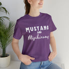 Mustang & Mischievous Short Sleeve Tee Horse Color Shirt Printify Heather Team Purple XS 