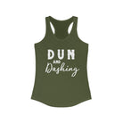 Dun & Dashing Racerback Tank Horse Color Shirts Printify XS Solid Military Green 