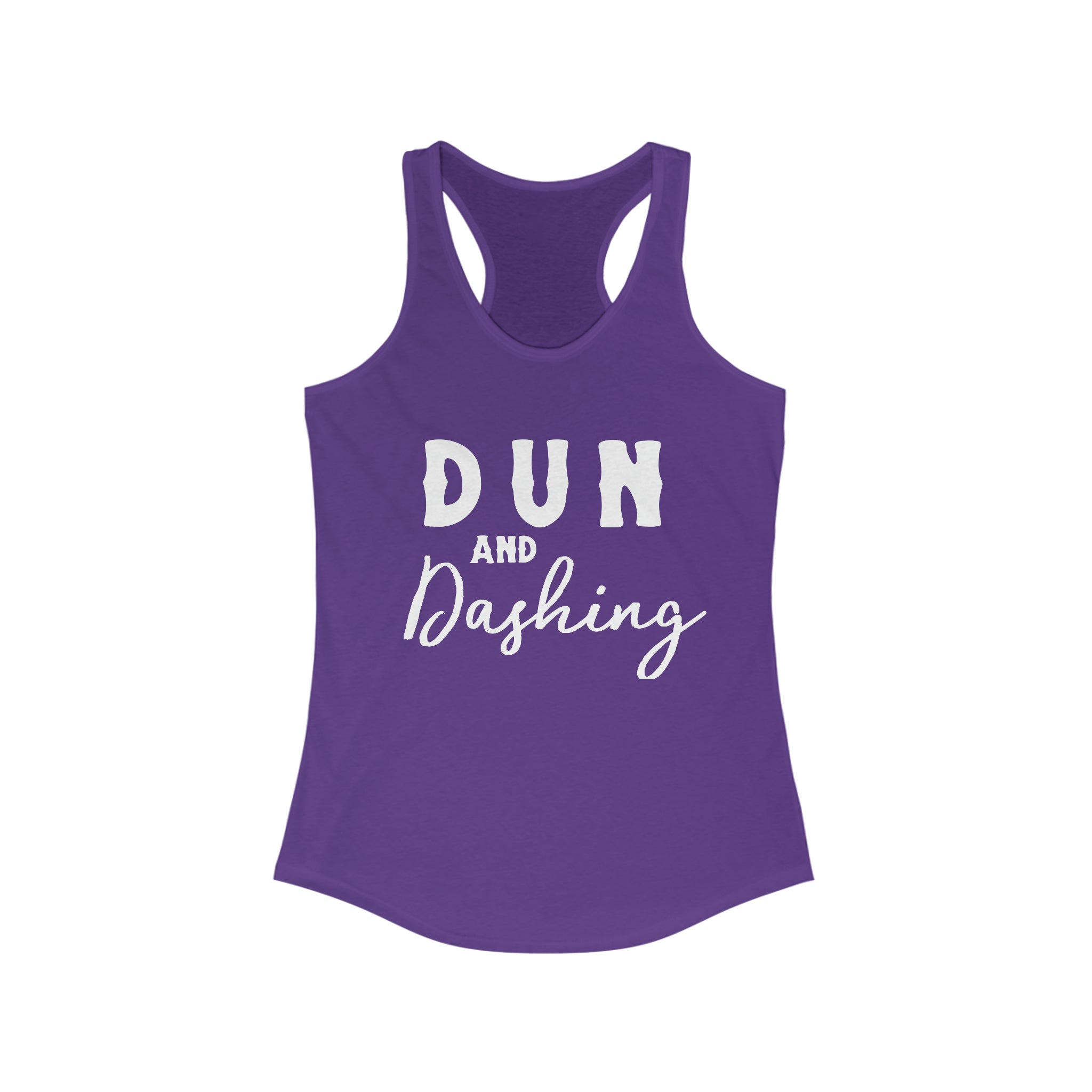Dun & Dashing Racerback Tank Horse Color Shirts Printify XS Solid Purple Rush 