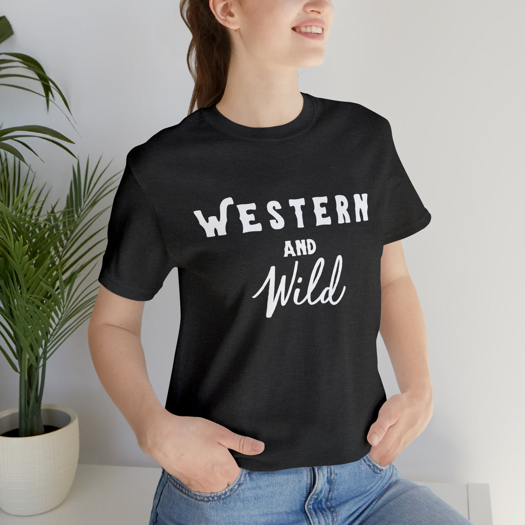Western & Wild Short Sleeve Tee Horse Riding Discipline Tee Printify Dark Grey Heather XS 