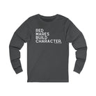 Red Mares Build Character Long Sleeve Tee Long-sleeve The Cinchy Cowgirl - Print S Asphalt