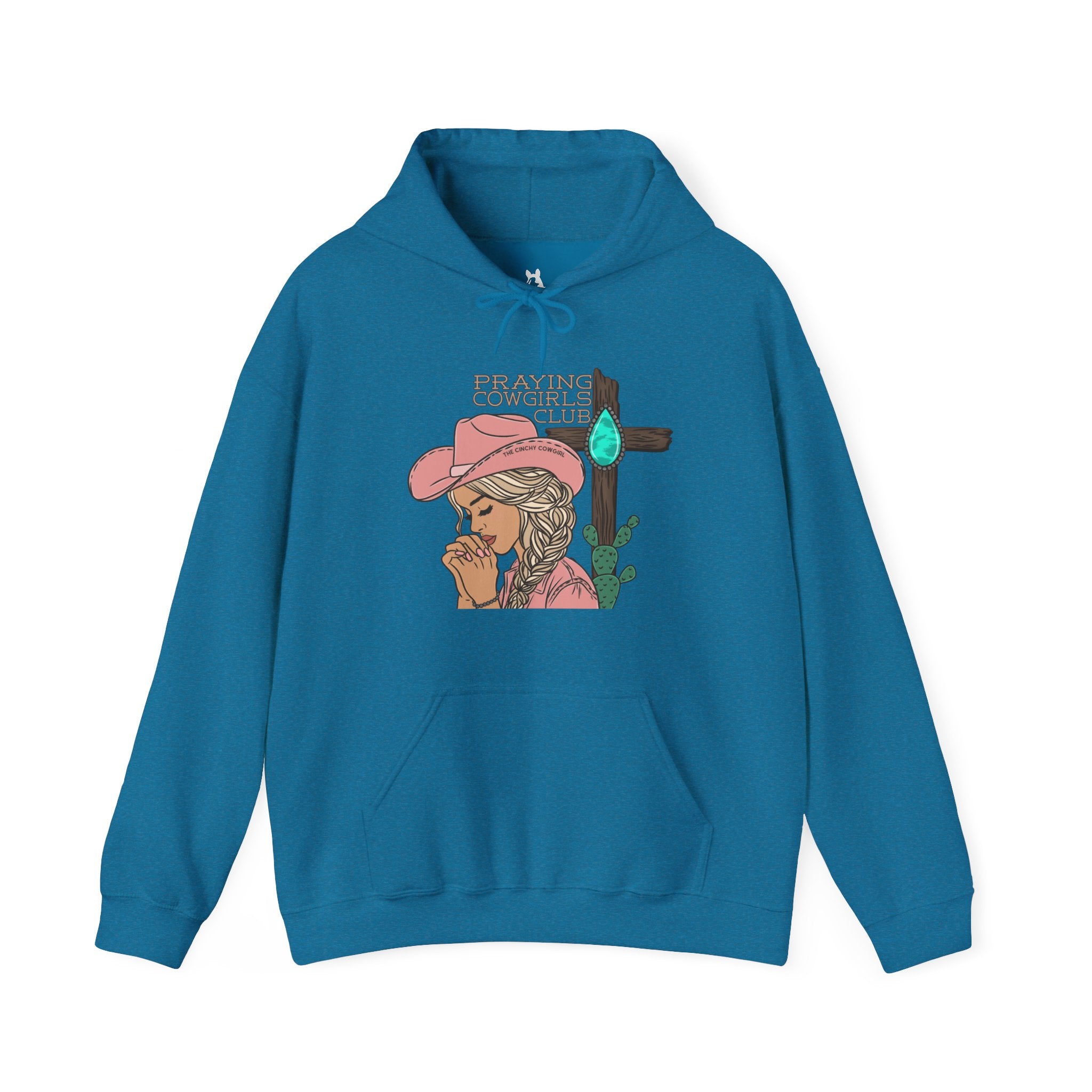 Praying Cowgirls Club Hoodie Hoodie The Cinchy Cowgirl - Print Antique Sapphire S