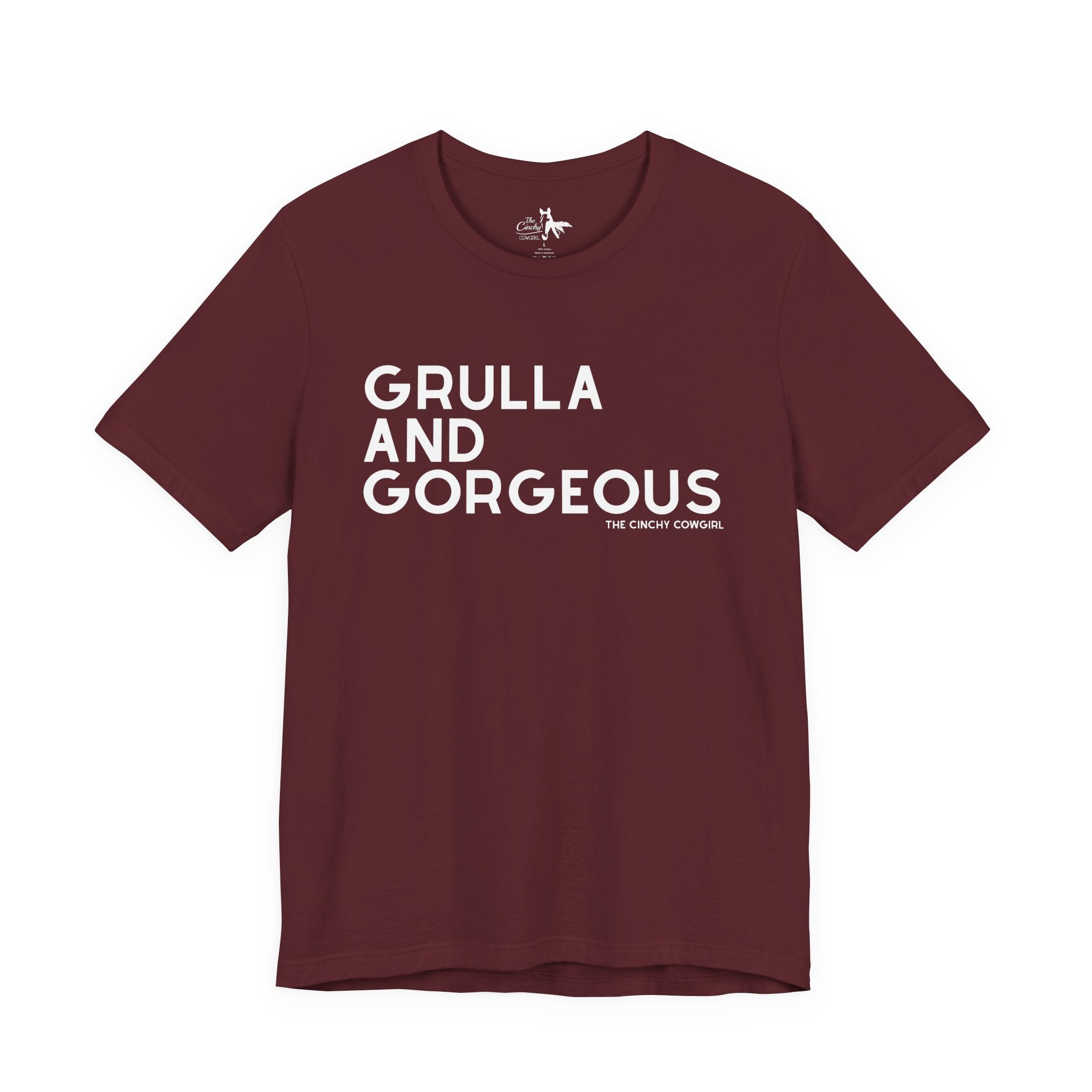 Grulla & Gorgeous Short Sleeve Tee Graphic Tee The Cinchy Cowgirl - Print Maroon XS