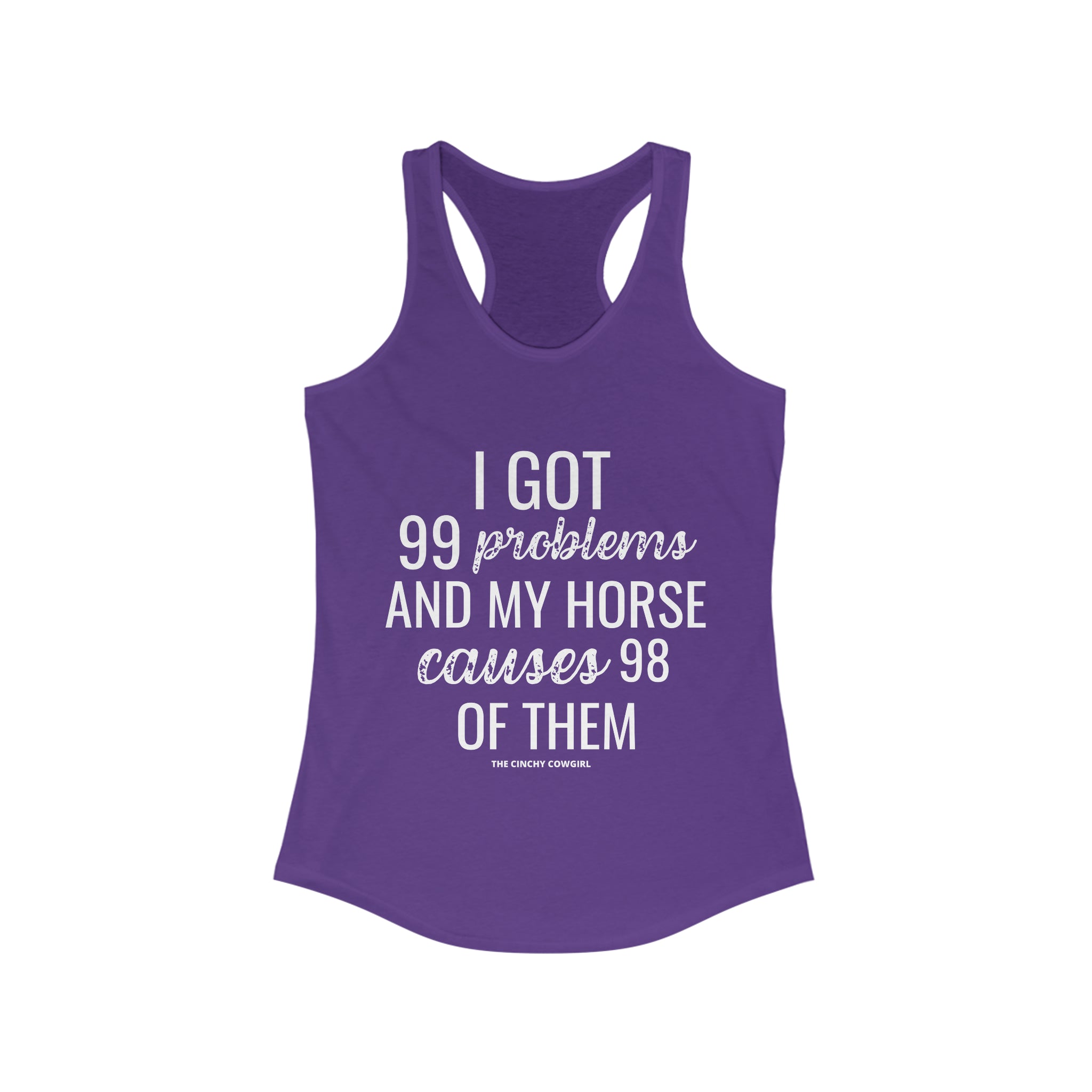 Horse Problems Racerback Tank tcc graphic tee Printify XS Solid Purple Rush