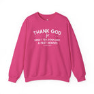 Thank God For Sweet Tea, Good Dirt, & Fast Horses Pullover Sweatshirt The Cinchy Cowgirl - Print S Heliconia