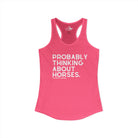 Probably Thinking About Horses Tank Top graphic tank The Cinchy Cowgirl - Print XS Solid Hot Pink