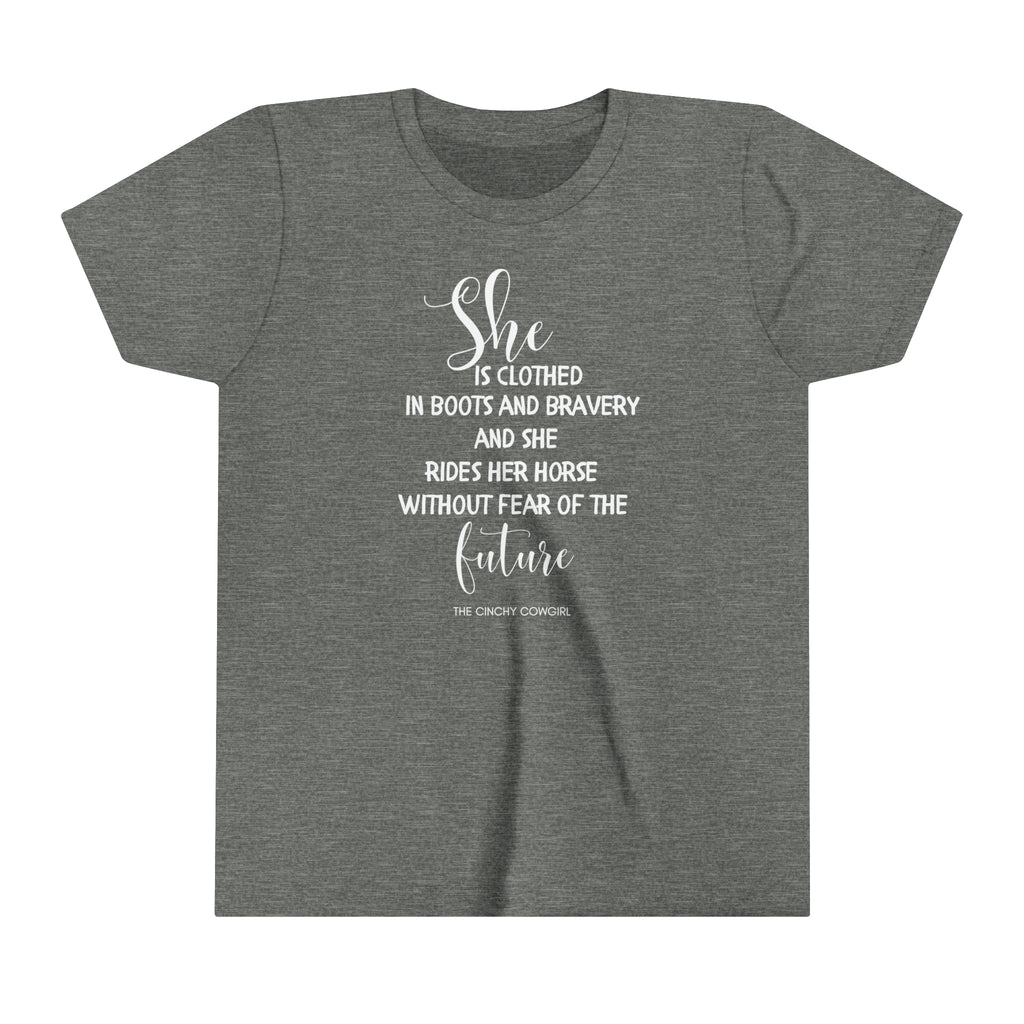She is Clothed Youth Short Sleeve Tee Grey