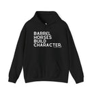 Barrel Horses Build Character Hoodie Graphic Hoodie The Cinchy Cowgirl - Print Black S