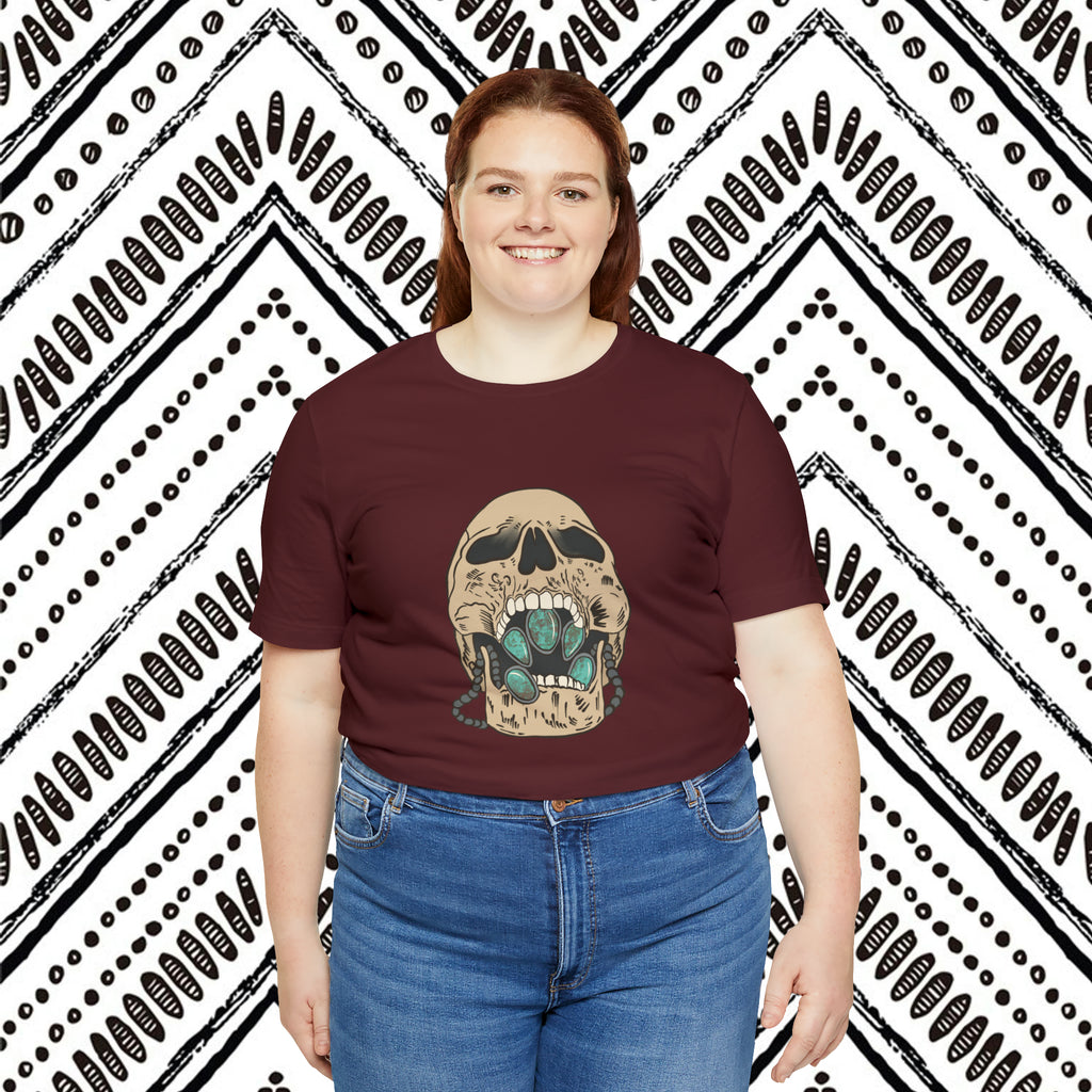 Squash Blossom Skull Short Sleeve Tee Plus Size