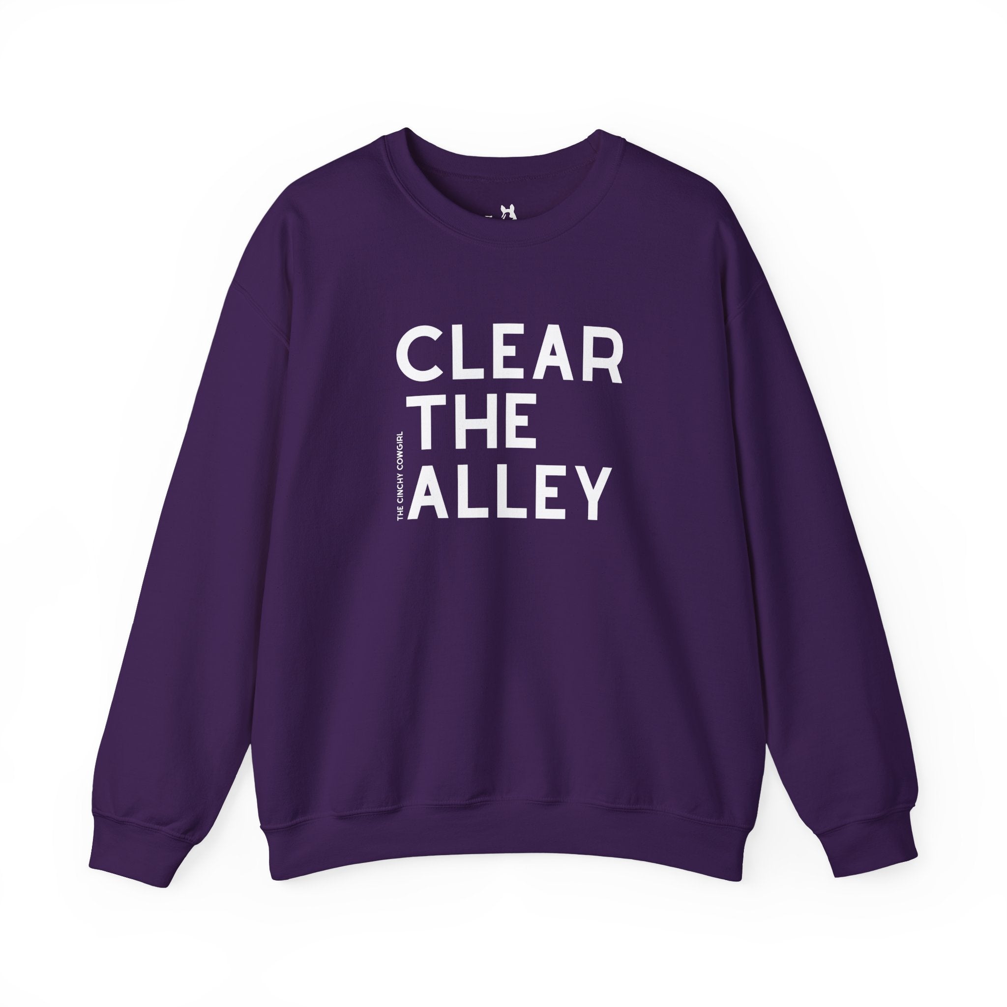 Clear The Alley Pullover Sweatshirt The Cinchy Cowgirl - Print S Purple
