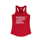 Probably Thinking About Horses Tank Top graphic tank The Cinchy Cowgirl - Print XS Solid Red