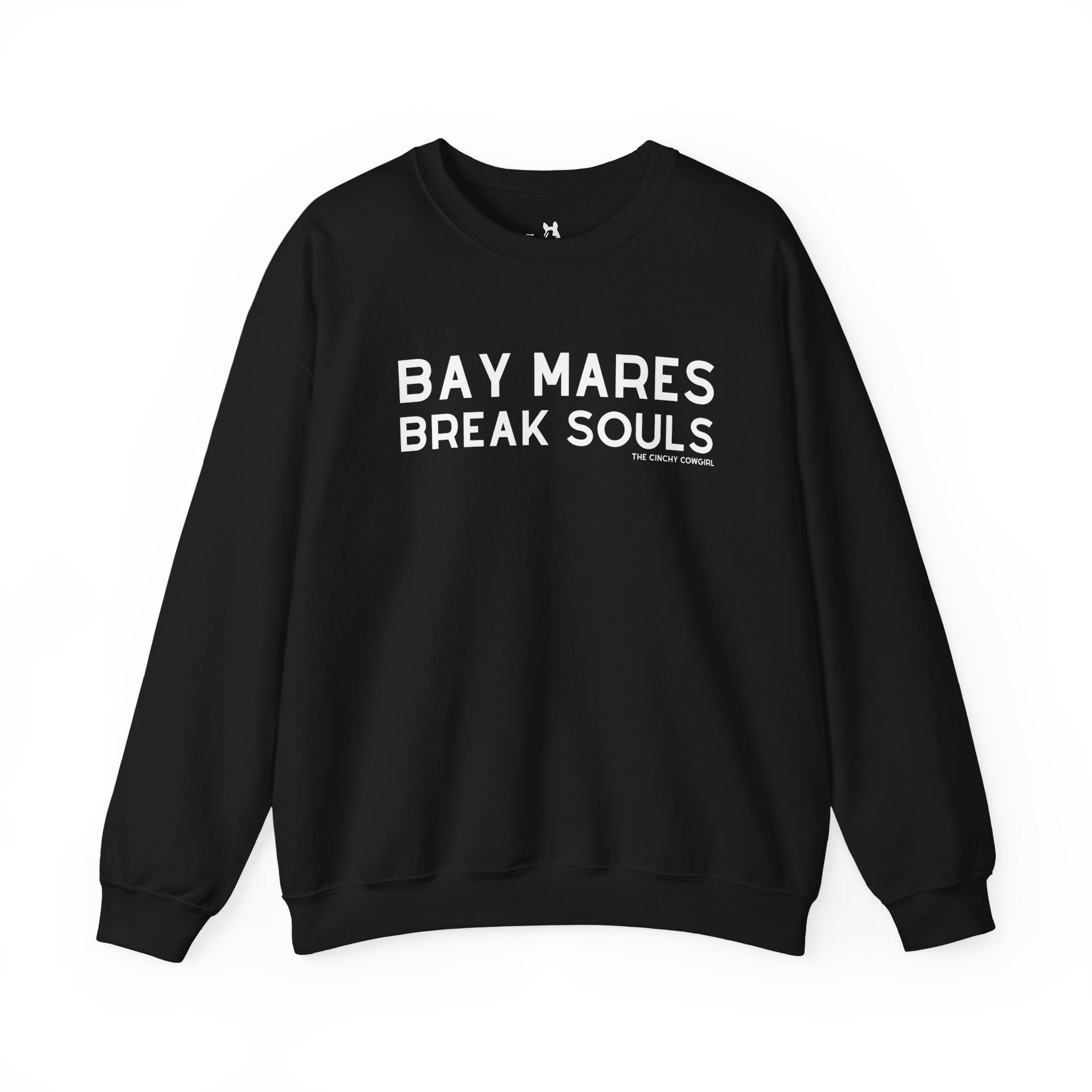 Bay Mares Break Souls Pullover Sweatshirt The Cinchy Cowgirl - Print S Black