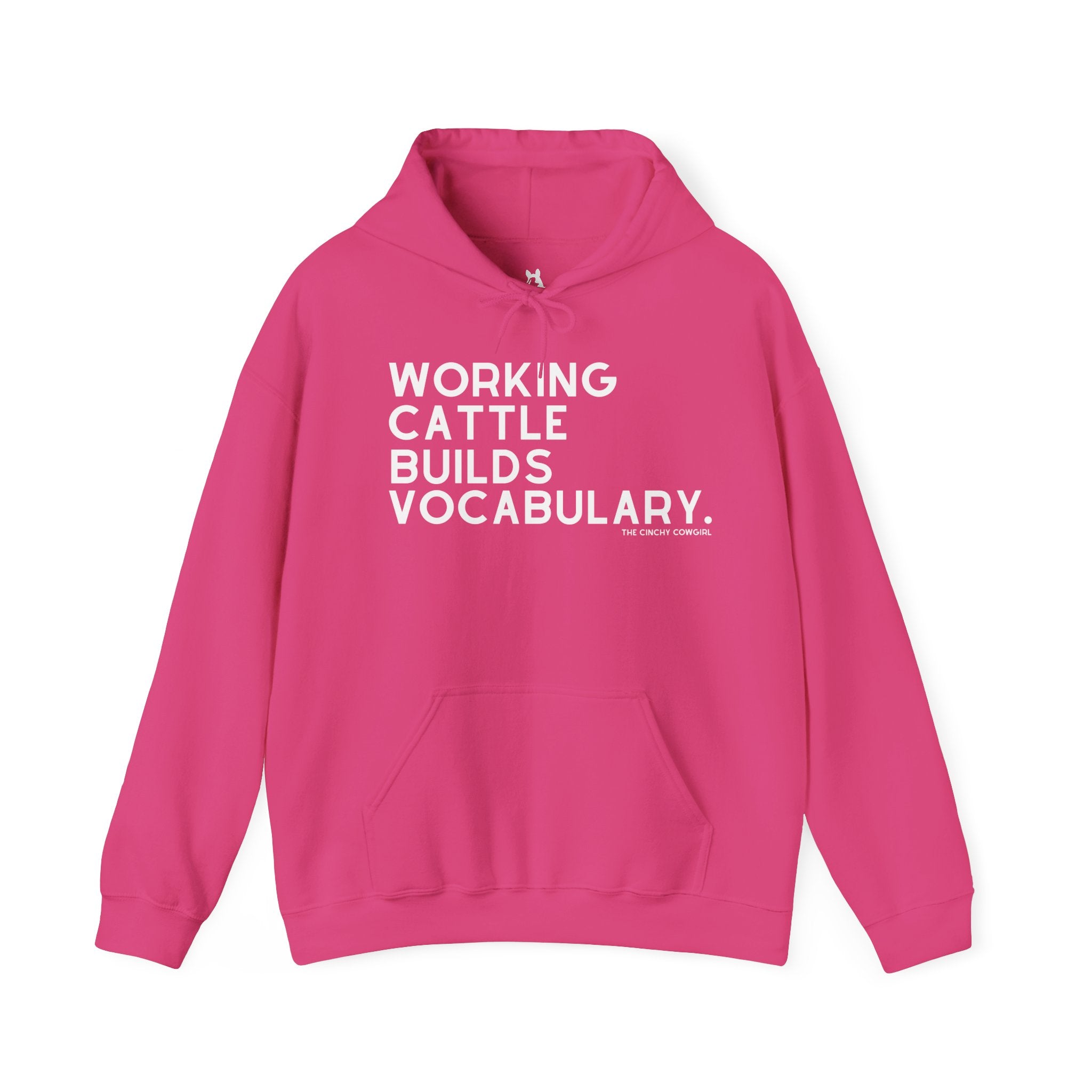 Working Cattle Builds Vocabulary Hoodie Graphic Hoodie The Cinchy Cowgirl - Print Heliconia S