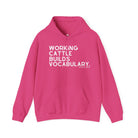 Working Cattle Builds Vocabulary Hoodie Graphic Hoodie The Cinchy Cowgirl - Print Heliconia S