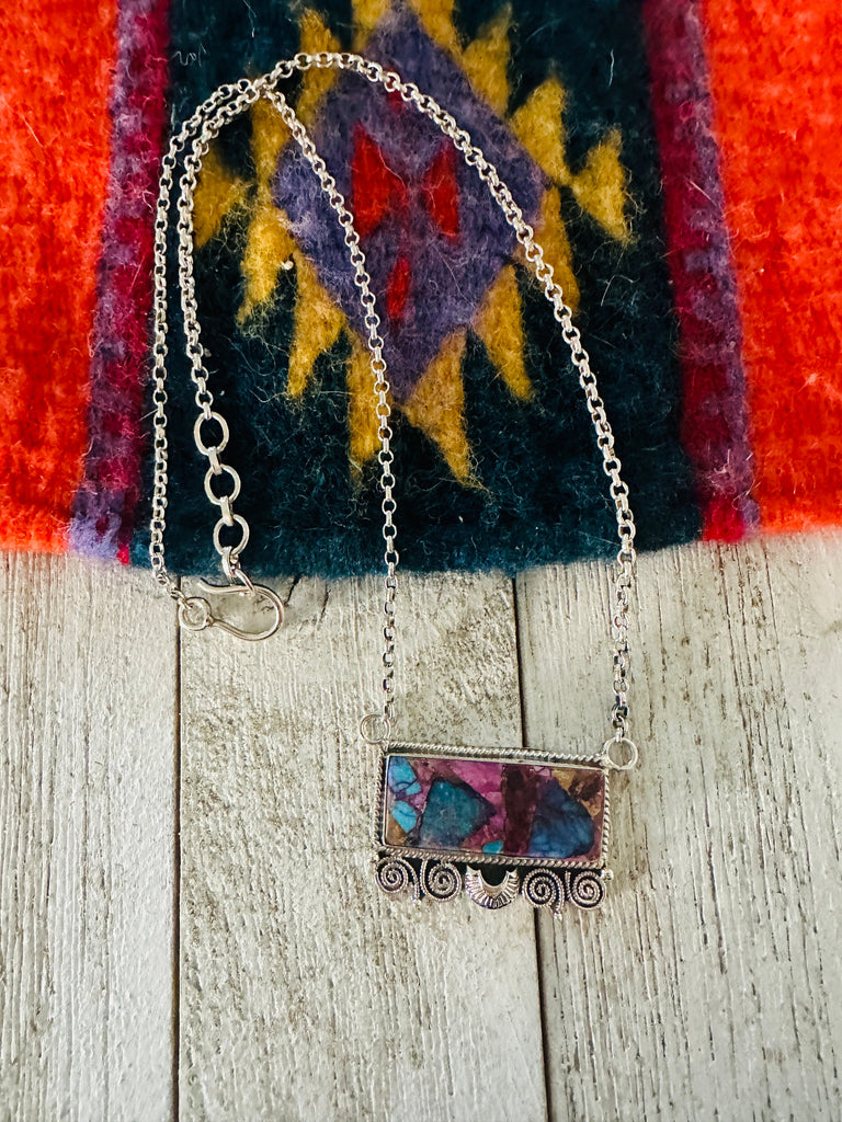 Southwestern Abstract Bar Necklace Jewelry & Watches:Ethnic, Regional & Tribal:Necklaces & Pendants Nizhoni Traders LLC   