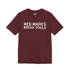 Red Mares Break Souls Short Sleeve Tee T-Shirt The Cinchy Cowgirl - Print Maroon XS
