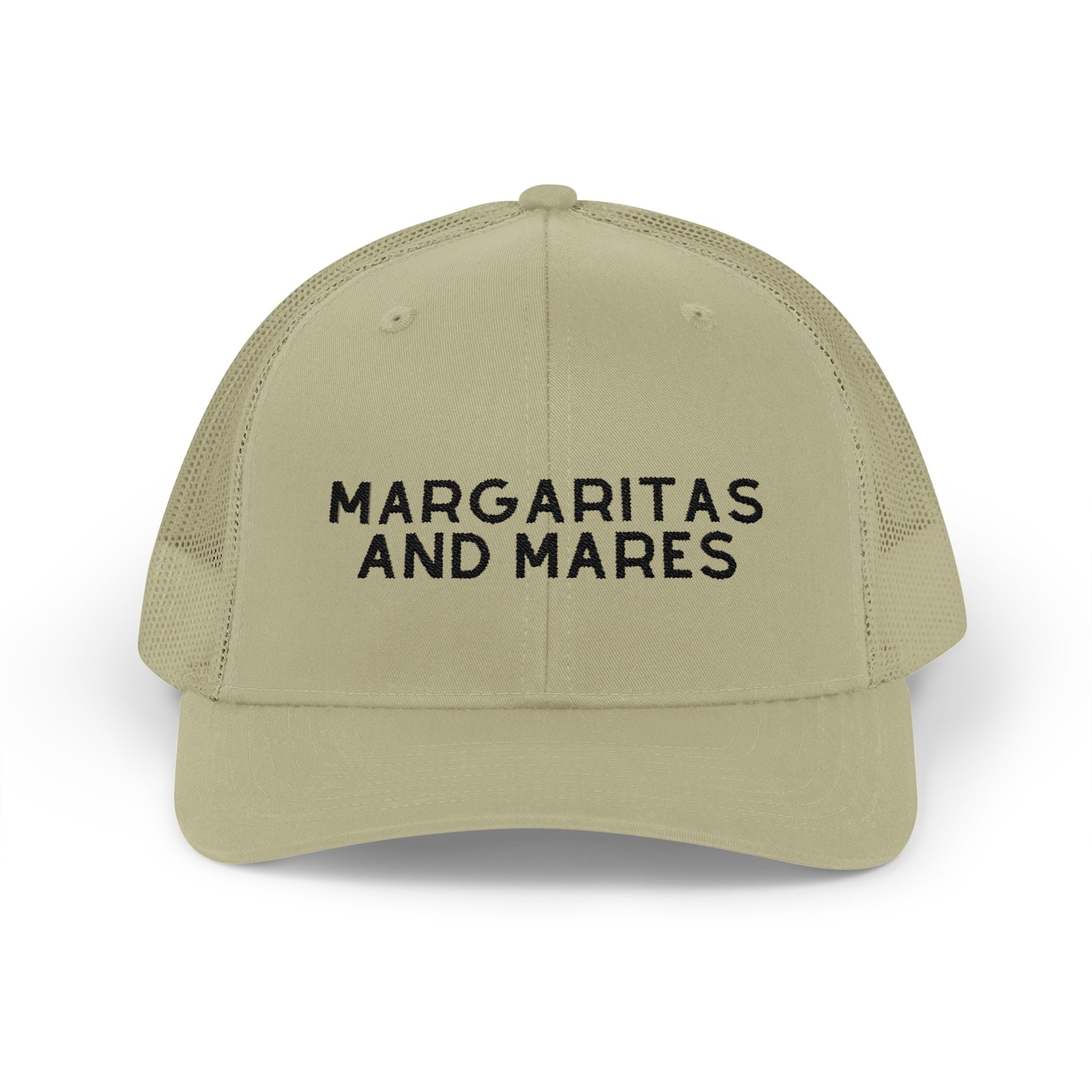 Embroidered Margaritas and Mares Trucker Hat Embroidered TCC Hat The Cinchy Cowgirl - Print Khaki