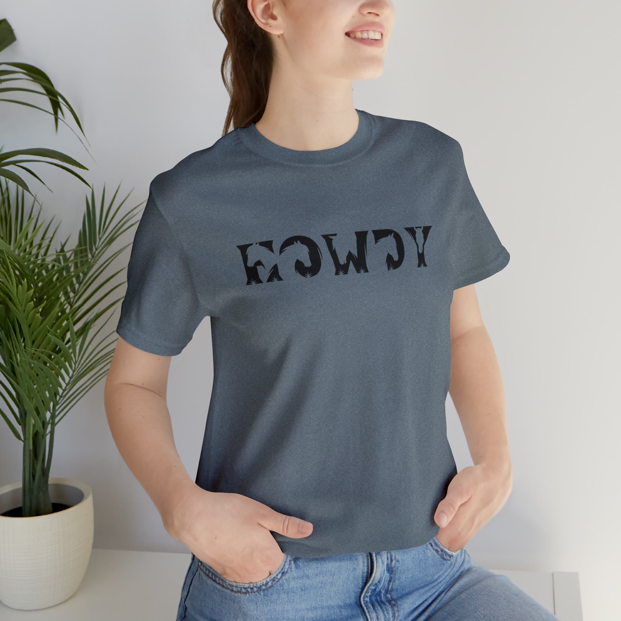 Howdy Short Sleeve Tee tcc graphic tee Printify Heather Slate XS 