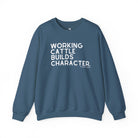 Working Cattle Builds Character Pullover Sweatshirt The Cinchy Cowgirl - Print S Indigo Blue
