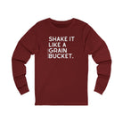 Shake It Like A Grain Bucket Long Sleeve Tee Long-sleeve The Cinchy Cowgirl - Print S Cardinal
