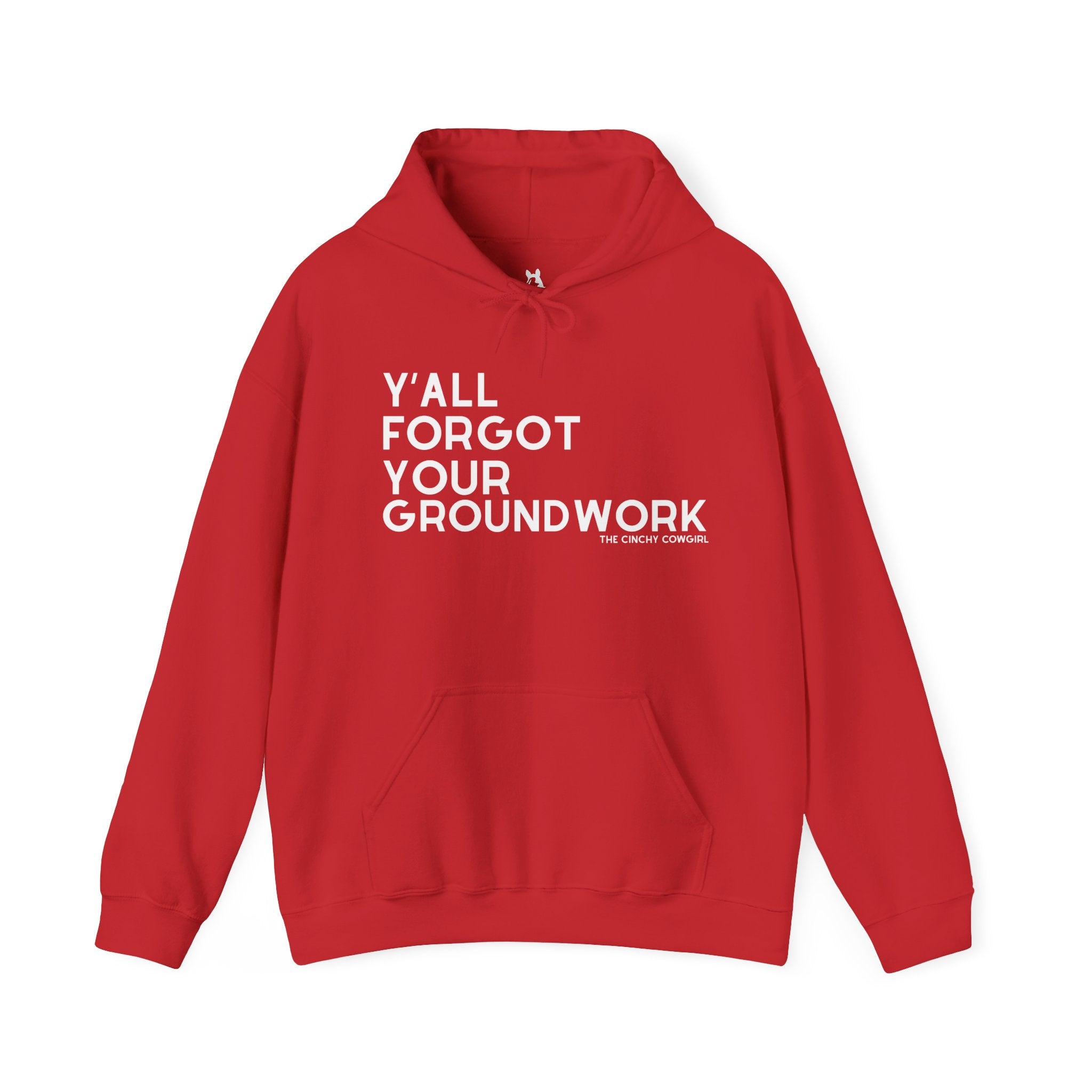Y'all Forgot Your Groundwork Hoodie Graphic Hoodie The Cinchy Cowgirl - Print Red S
