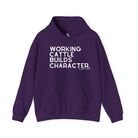 Working Cattle Builds Character Hoodie Hoodie The Cinchy Cowgirl - Print Purple S