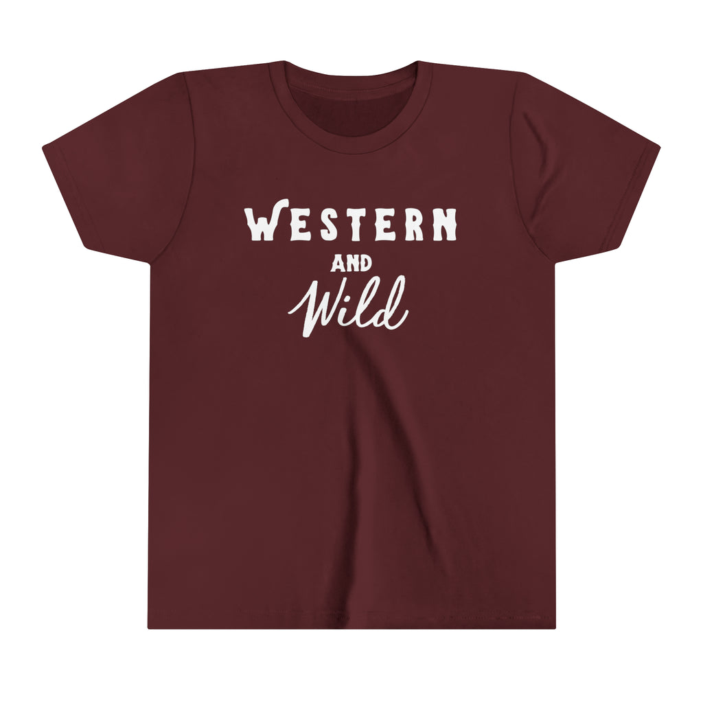 Western & Wild Youth Tee Maroon