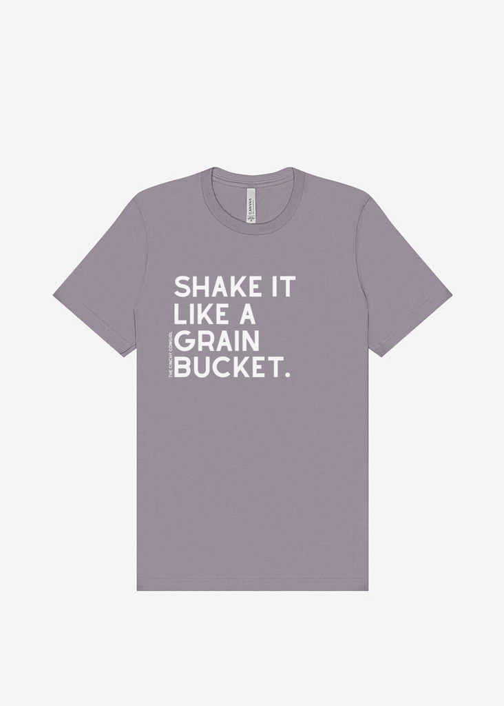 Shake It Like A Grain Bucket Short Sleeve Graphic Tee [16 Colors] Short Sleeve Graphic Tee The Cinchy Cowgirl