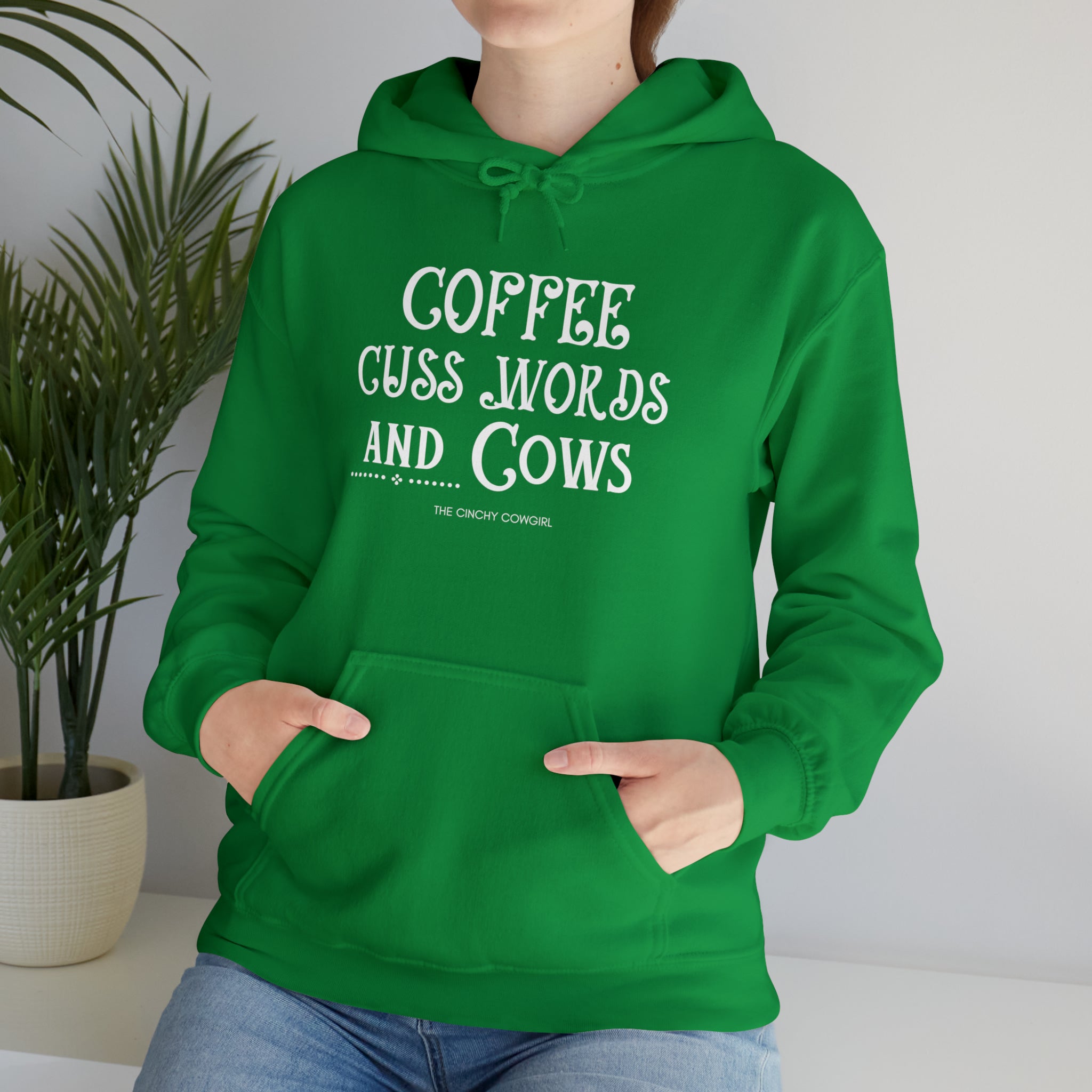 Coffee Cuss Words Cows Hoodie Hoodie Printify   