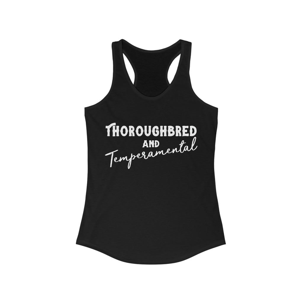 Thoroughbred & Temperamental Racerback Tank Horse Color Shirts Printify XS Solid Black 