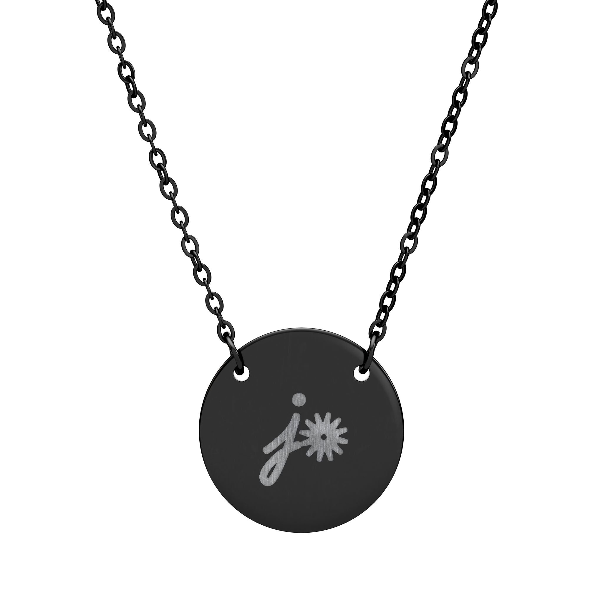 Personalized Cattle Brand Necklace Personalized Necklace The Cinchy Cowgirl - Print One Size Black PVD coating