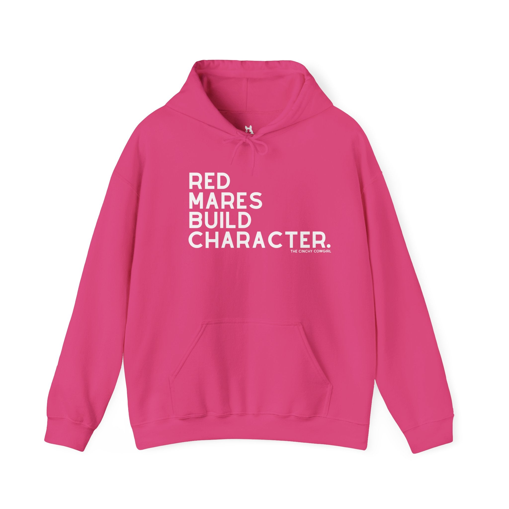 Red Mares Build Character Hoodie Hoodie The Cinchy Cowgirl - Print Heliconia S