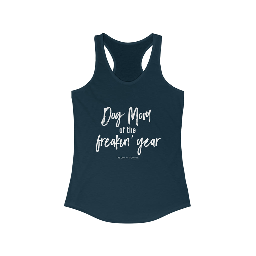 Dog Mom of the Freakin' Year Racerback Tank tcc graphic tee Printify XS Solid Midnight Navy 
