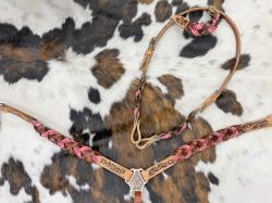 Pink Miracle Braid One Ear Headstall Set