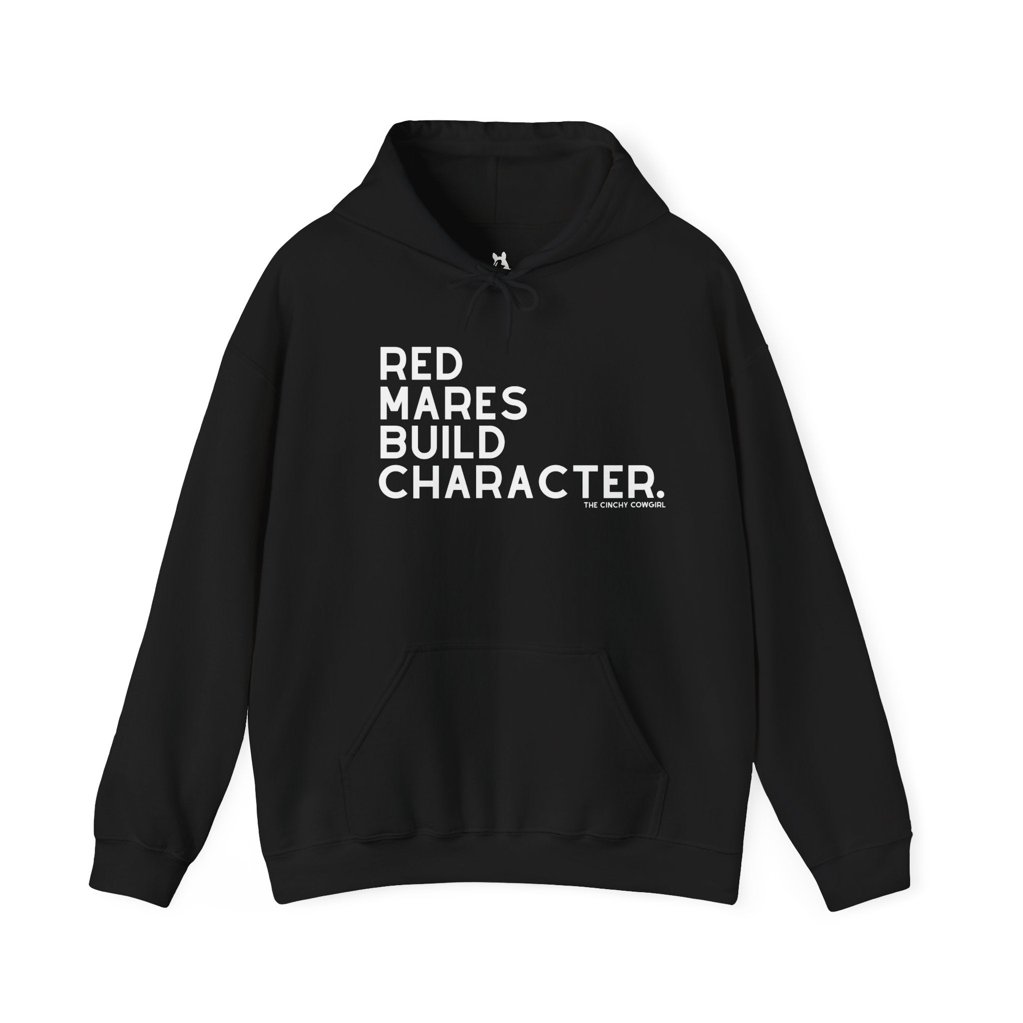Red Mares Build Character Hoodie Hoodie The Cinchy Cowgirl - Print Black S