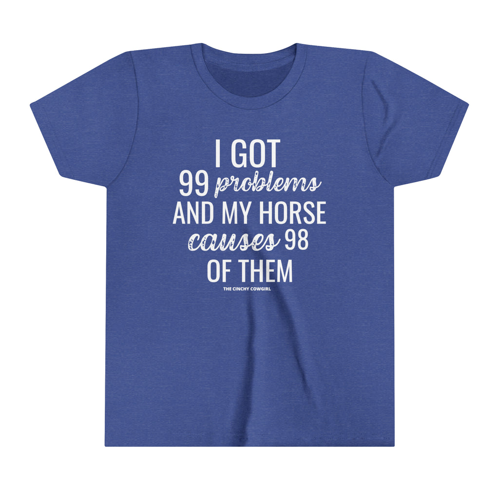 Horse Problem Youth Short Sleeve Tee Royal