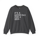 It's A Good Day For A Ride Fleece Pullover Sweatshirt The Cinchy Cowgirl - Print S Dark Heather