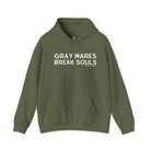 Gray Mares Break Souls Hoodie Hoodie The Cinchy Cowgirl - Print Military Green S