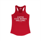 Coffee, Cuss Words And Cows Tank Top Tank Top The Cinchy Cowgirl - Print XS Solid Red