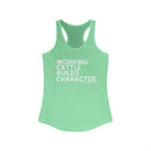 Working Cattle Builds Character Racerback Tank Tank Top The Cinchy Cowgirl - Print XS Solid Mint