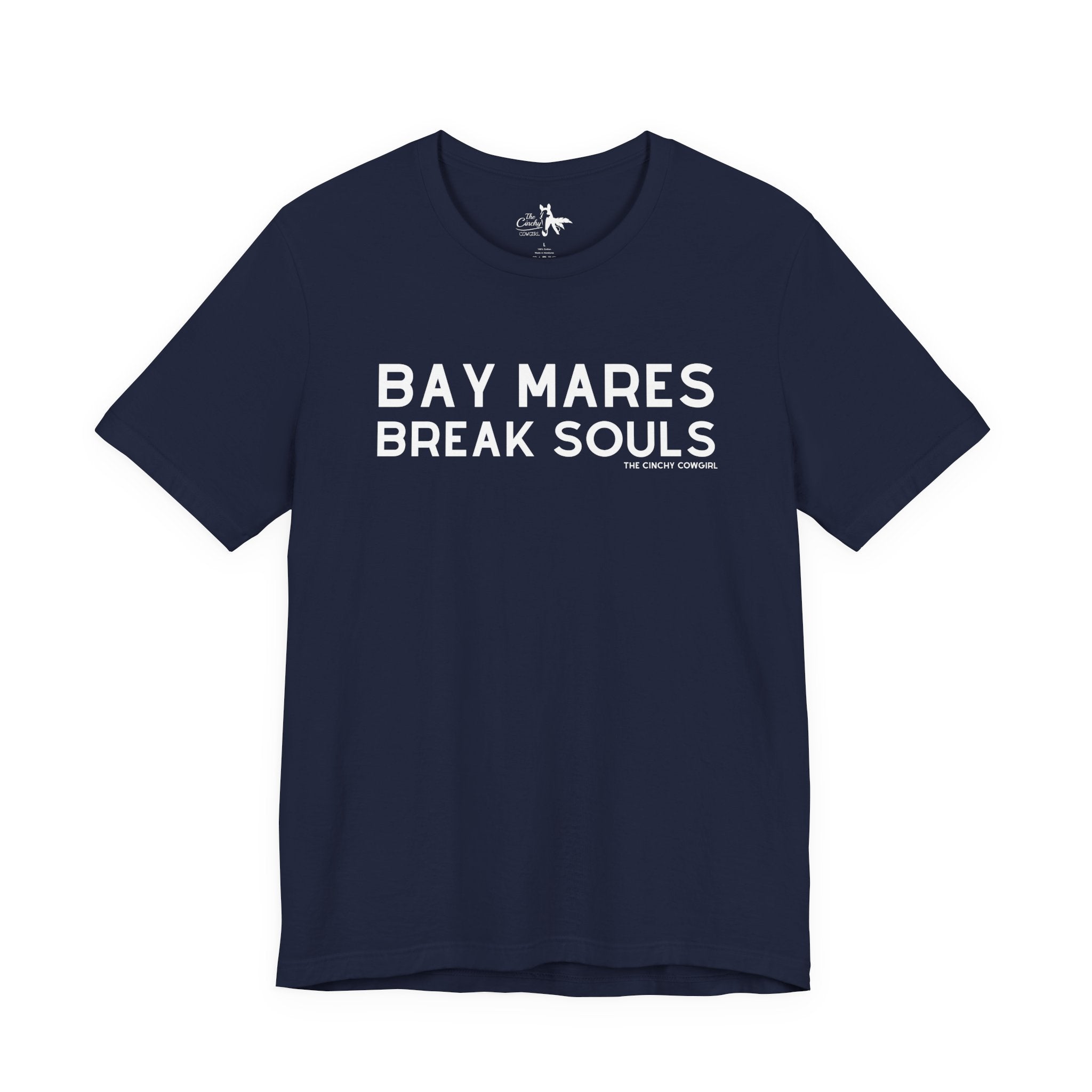 Bay Mares Break Souls Short Sleeve Tee T-Shirt The Cinchy Cowgirl - Print Navy XS