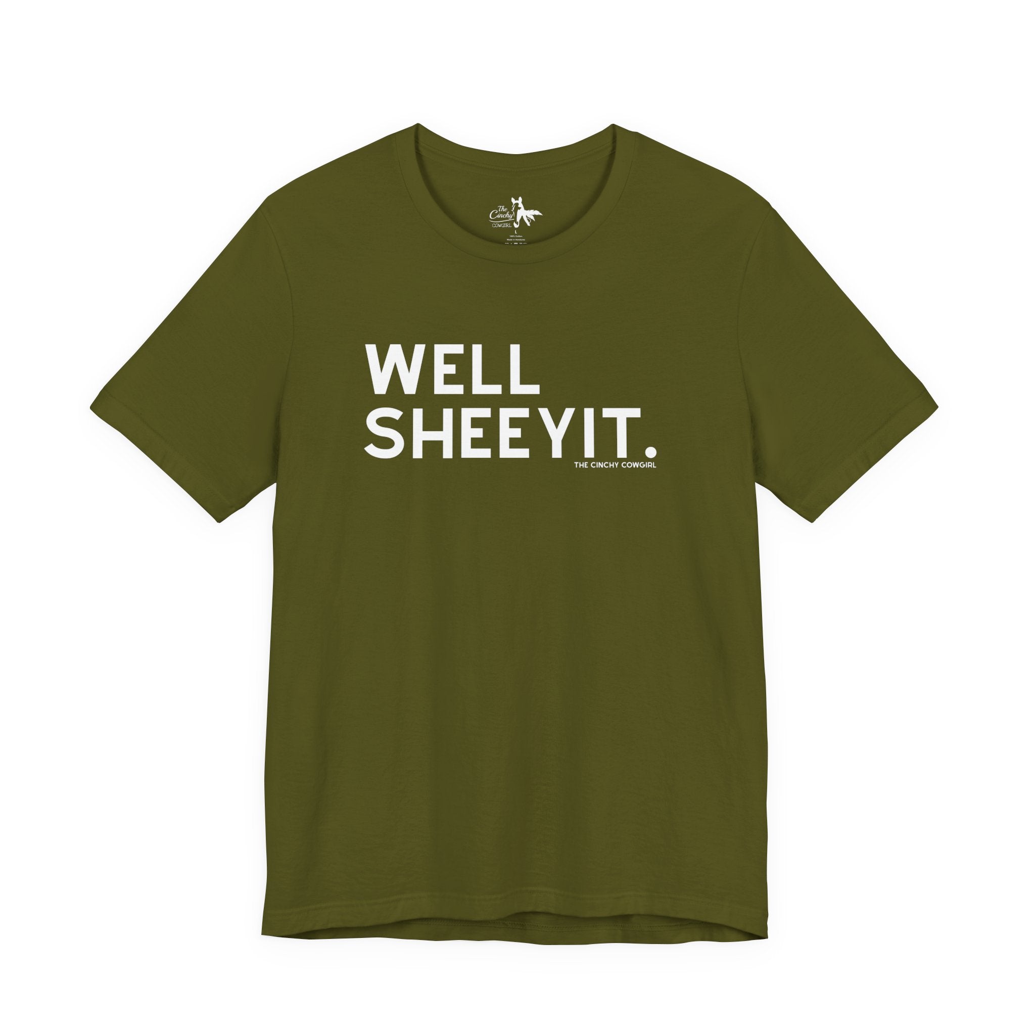 Well Sheeyit Short Sleeve Tee Graphic Tee The Cinchy Cowgirl - Print Olive XS