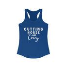 Cutting Horse & Cowy Racerback Tank Horse Riding Discipline Tee Printify XS Solid Royal
