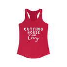 Cutting Horse & Cowy Racerback Tank Horse Riding Discipline Tee Printify XS Solid Red 