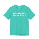 Red Mares Break Souls Short Sleeve Tee T-Shirt The Cinchy Cowgirl - Print Teal XS