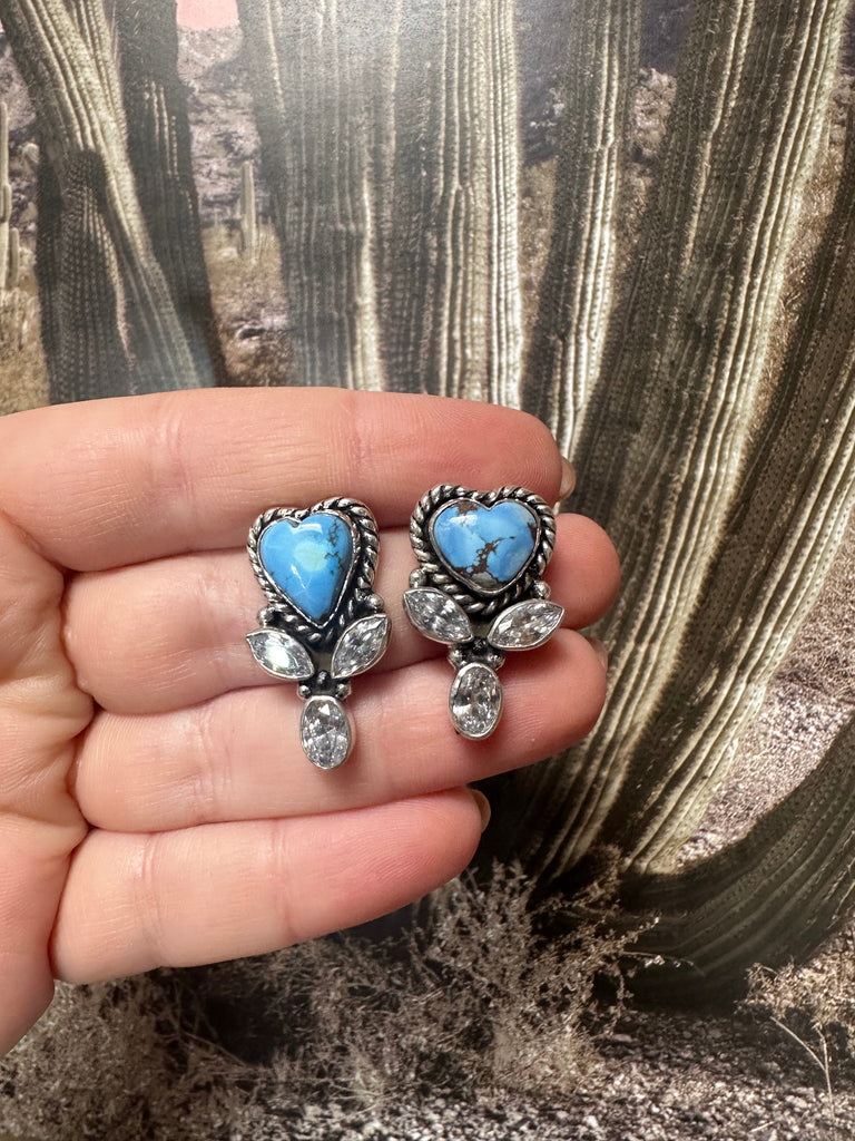 The Heart Post Earrings NT jewelry Nizhoni Traders LLC   