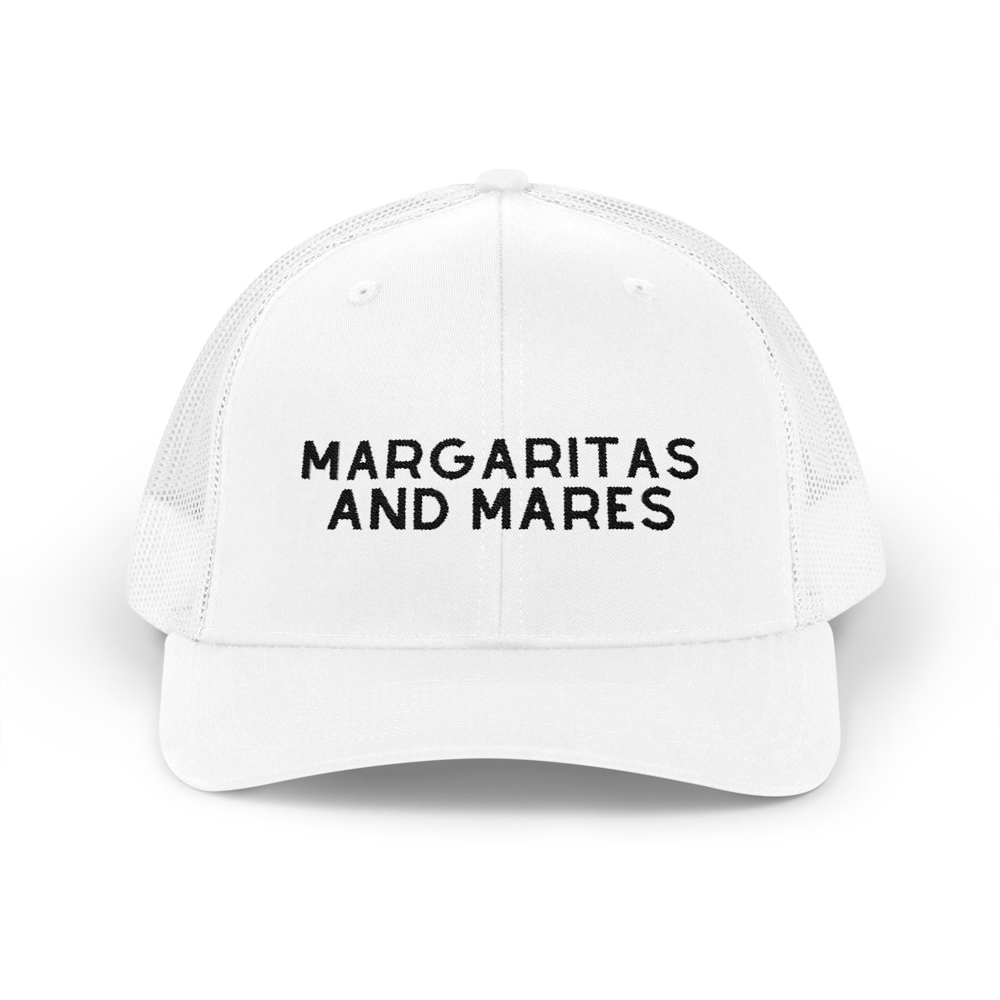 Embroidered Margaritas and Mares Trucker Hat Embroidered TCC Hat The Cinchy Cowgirl - Print White