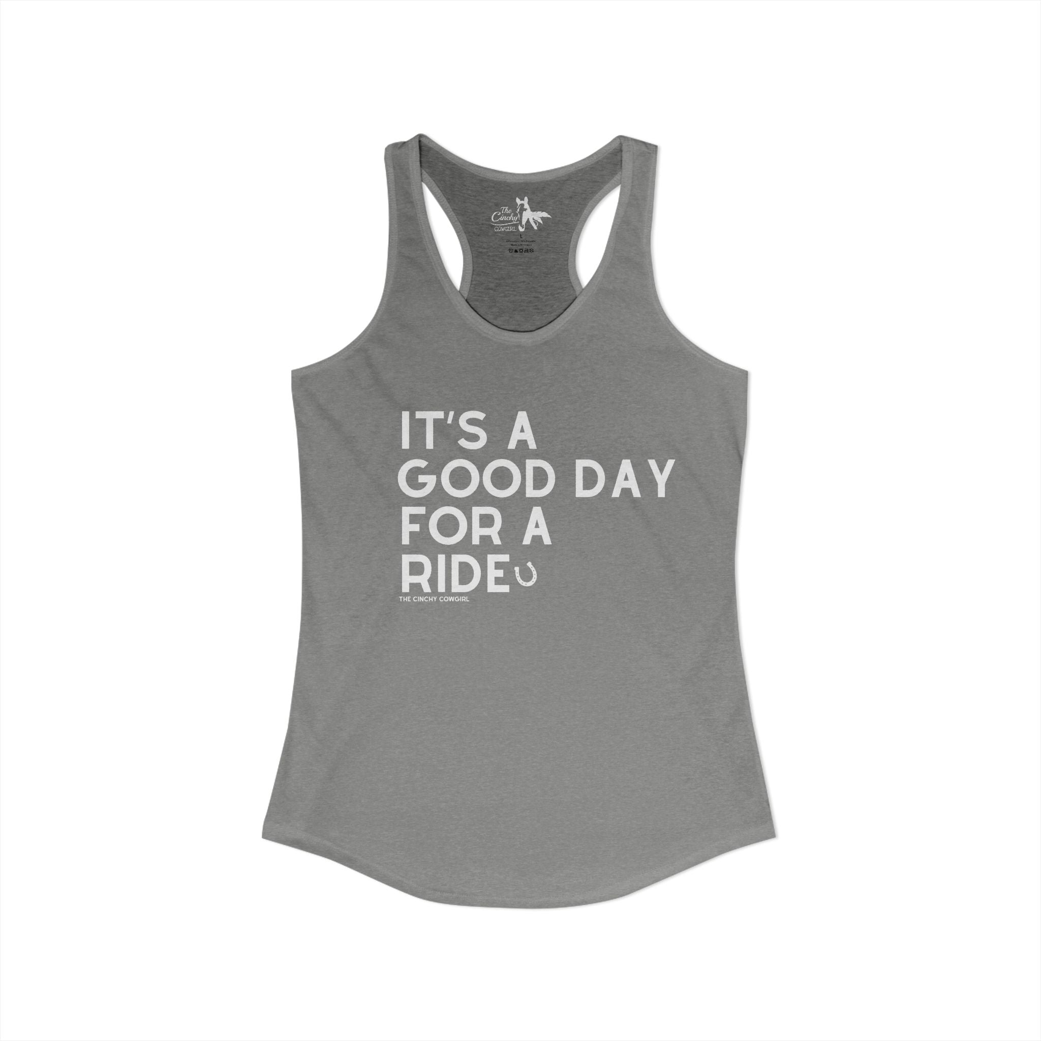 It's A Good Day For a Ride Tank Top Tank Top The Cinchy Cowgirl - Print XS Heather Grey