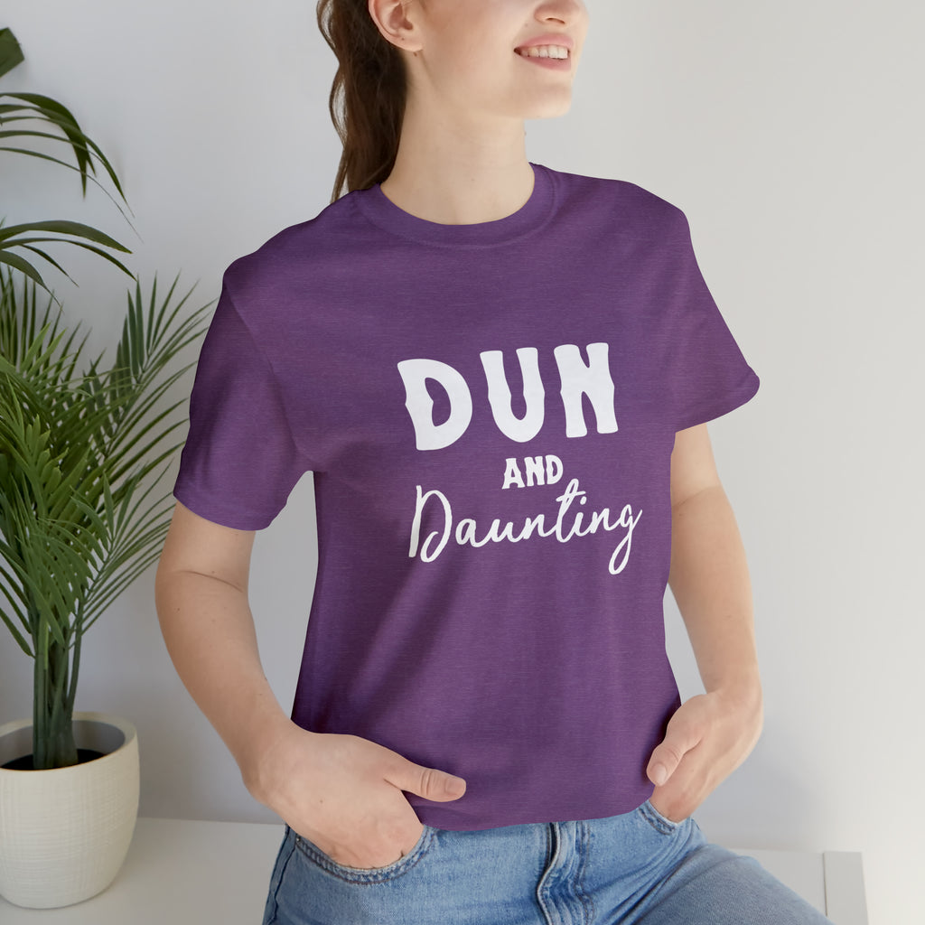 Dun & Daunting Short Sleeve Tee Horse Color Shirt Printify Heather Team Purple XS 